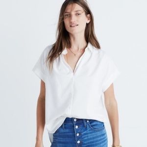 Madewell Central Drapey Shirt in White Size XXS